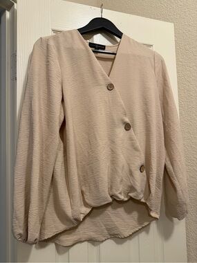 Fred David Cream Button-Up Blouse
